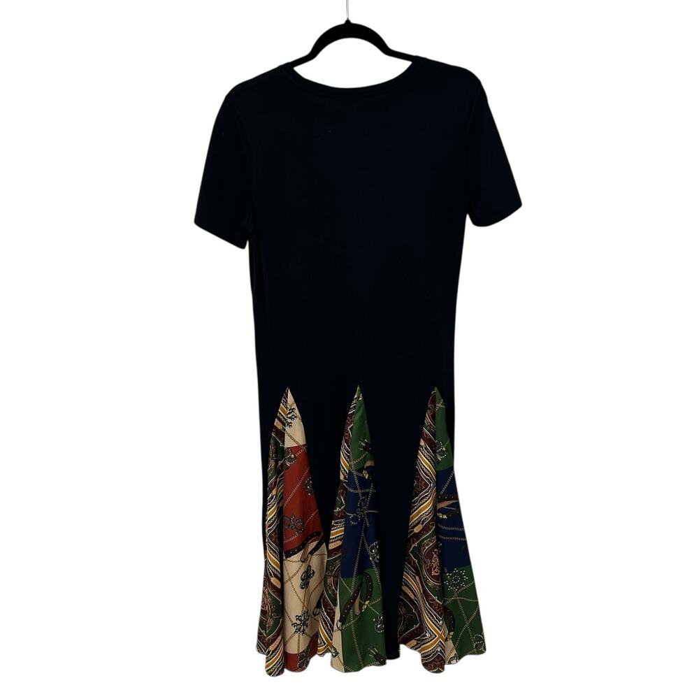 Zara Basic Black Multi Pleated Patchwork Scarf Ch… - image 6